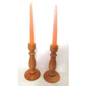 Wood candle holders